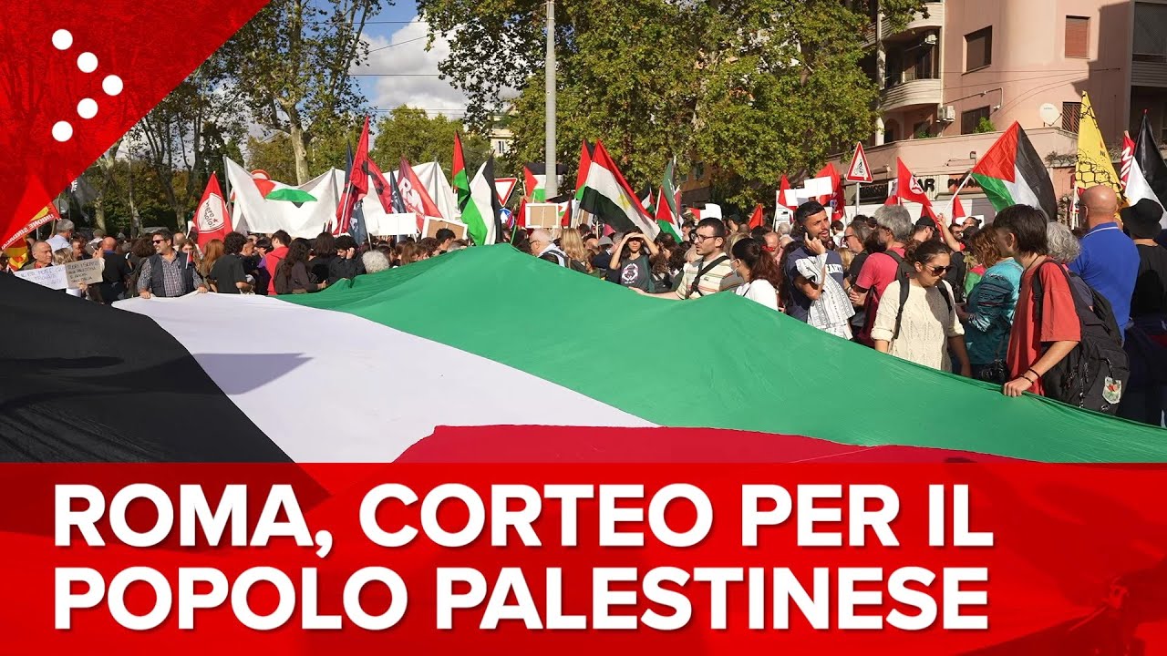 LIVE Roma, manifestazione nazionale in sostegno del popolo palestinese