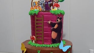 bolo Marsha e Urso #decorandobolo #viral #doces #bolo #confeitaria #ti