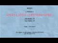 Ahsec class 12 bihu paper | Ahsec class 12 bihu question paper 2022