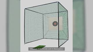 LZBEITEM 10X10X10FT Golf Practice Net Cage w/ Metal Frame Hitting Net Kit Indoor Outdoor