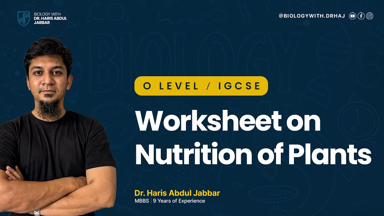 O Level / IGCSE Biology | Worksheet on Nutrition of Plants | May/June 2026