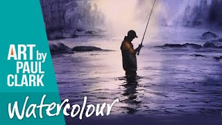 How to Paint a River Scene with a Fisherman in Watercolour