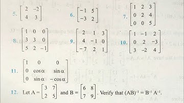 Inverse Of  Matrix Ex 4.5 Part 5Theory And Questions