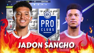 FIFA 22 Jadon Sancho Pro Clubs Creation