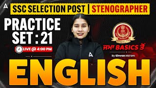 SSC Selection Post | Steno English Practice Set 21 | 2026 Exam | By simran Mam