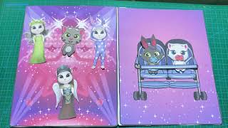 😻🐰🐈 My talking angela diy paper doll || baby becca and angela 🐇🐈‍⬛ paper quiet book