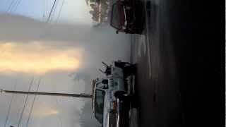 Car Crash Knocks Over Fire Hydrant, Geyser Erupts