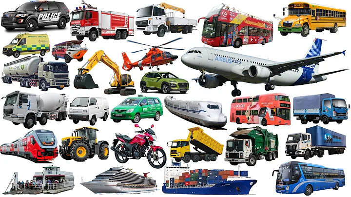 Police Car, Ambulance, Fire truck, Excavator, Airplane, School bus, Cars | Learn Vehicle name sounds