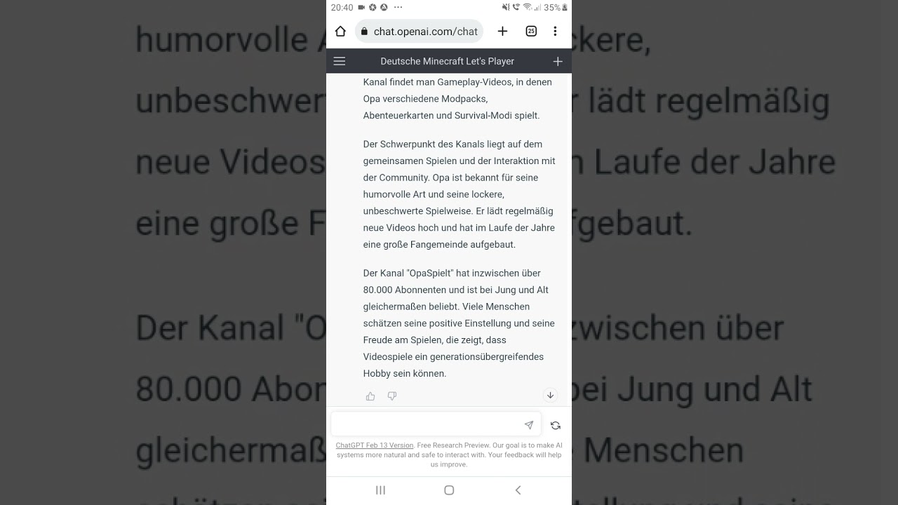 ChatGPT über OpaSpielt 😂