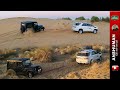 Towing a disabled thar out of boggy sand dunes  desert offroading with fortuner pajero sport endy