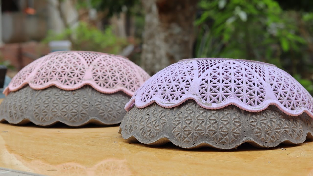 Casting Cement pots with food plastic fruit & vegetable Basket