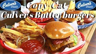 COPYCAT CULVER'S BUTTER BURGER | HOW TO MAKE BACON BUTTER BURGERS WITH CHEESE AT HOME RECIPE