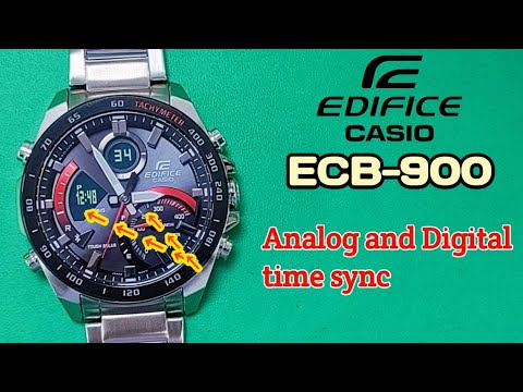 How to sync analog and digital time on Casio Edifice ECB-900.