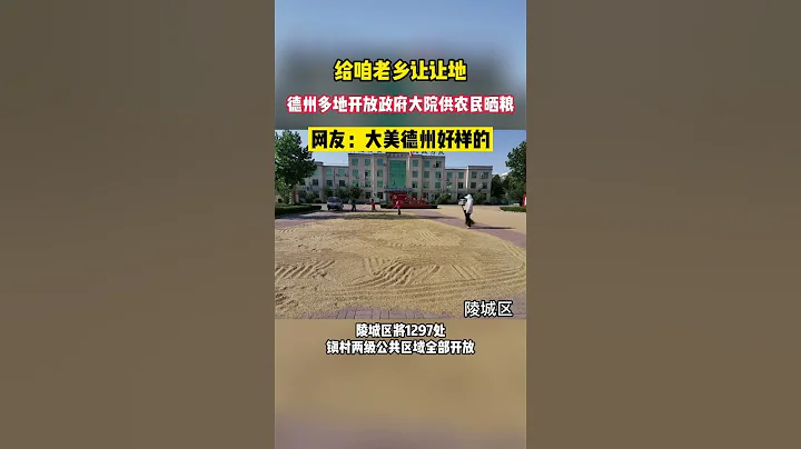 給咱老鄉讓讓地！德州多地開放政府大院供農民曬糧，網友：大美德州好樣的。#德州#shorts - 天天要聞