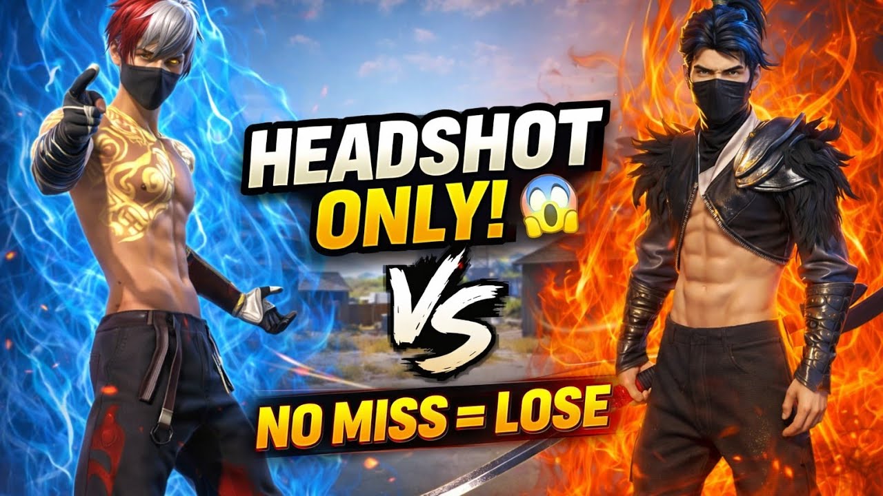 😱 HEADSHOT ONLY 1v1 | NO MISS = LOSE 💀 Free Fire Max 