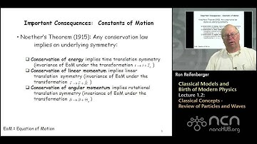 Purdue PHYS 342 L1.2: Classical Models: Classical Concepts - Review of Particles and Waves