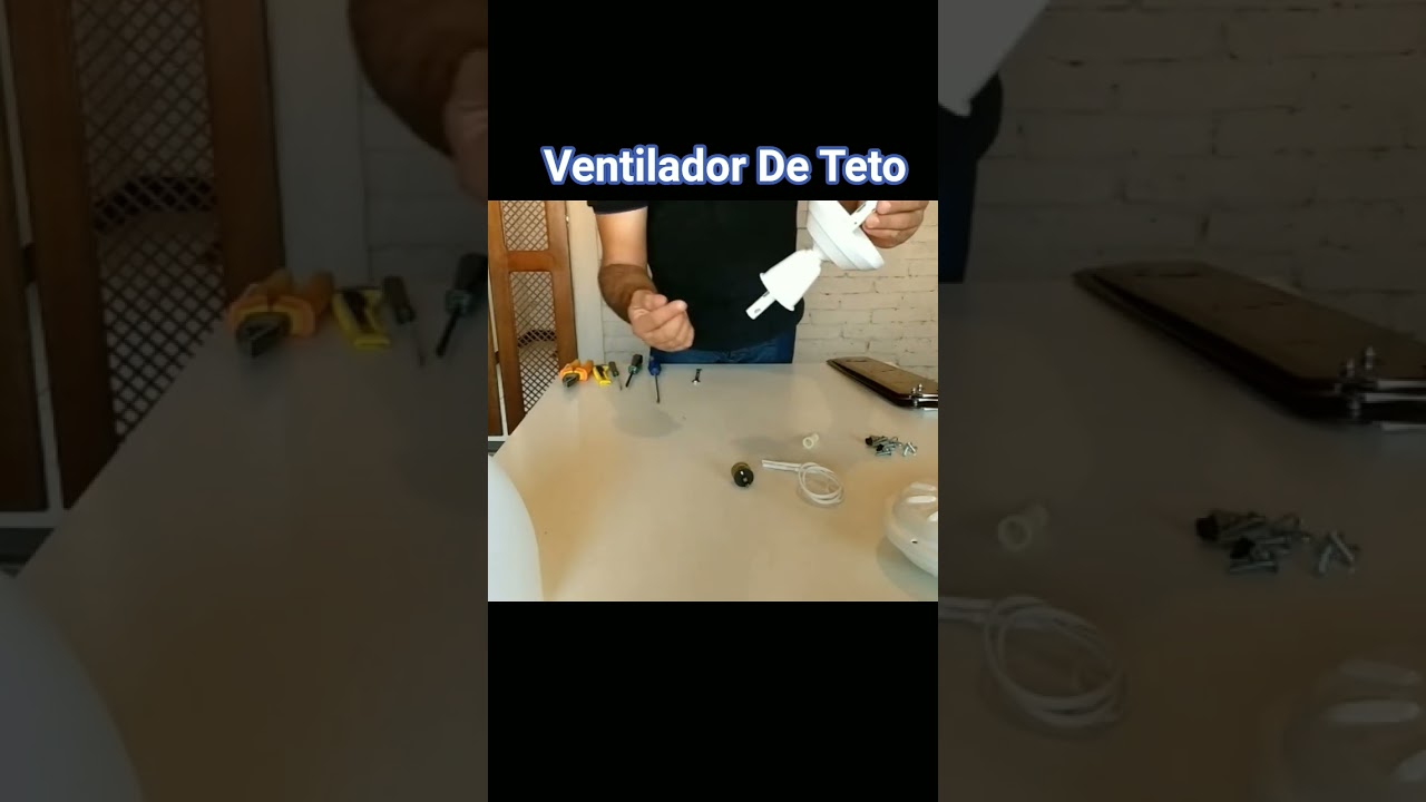 Montagem de ventilador de teto, cano de sustentação.