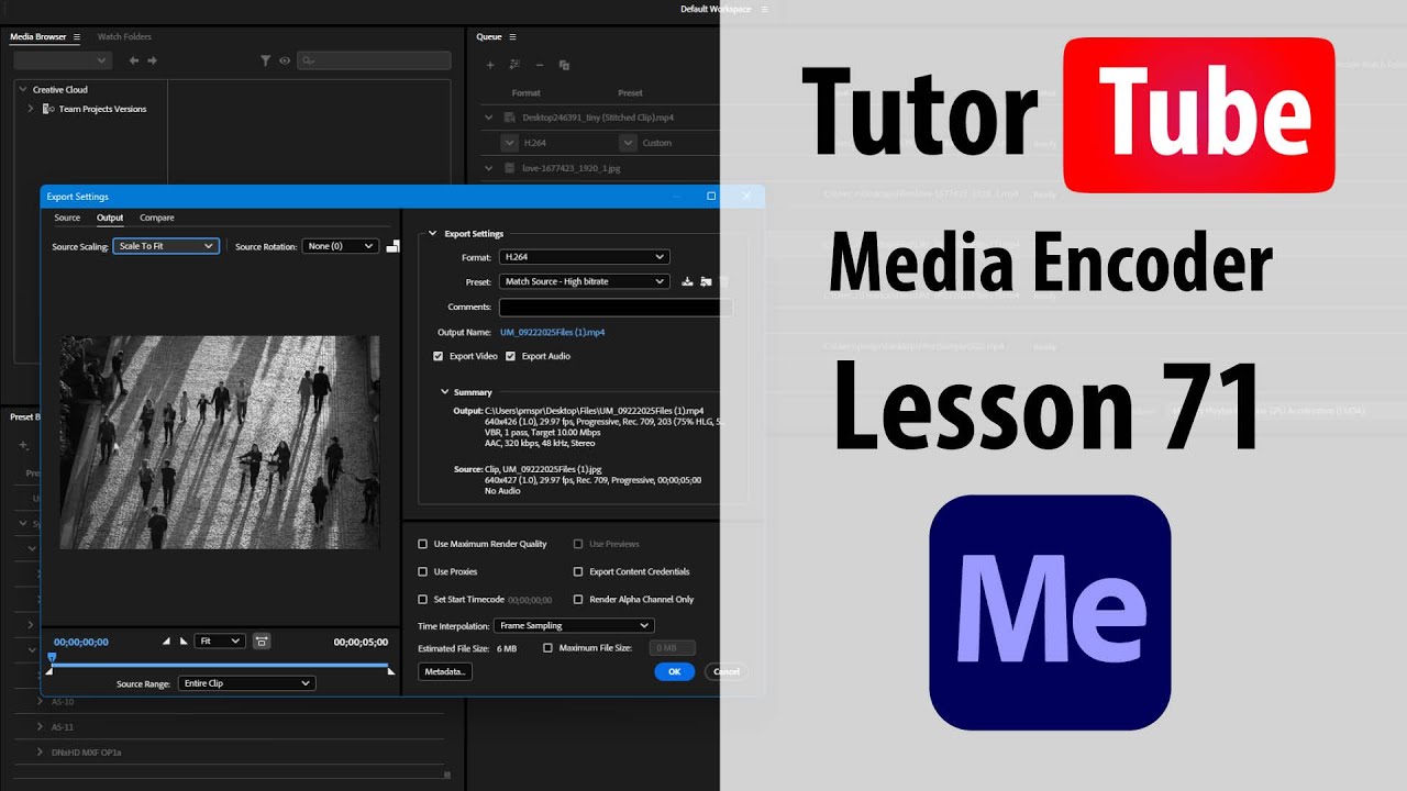 Adobe Media Encoder - Lesson 71 - Sending to Adobe Media Encoder from ...