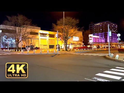 Hokkaido Tomakomai（苫小牧）night walk｜Japan Walking Tour 【4KHDR】