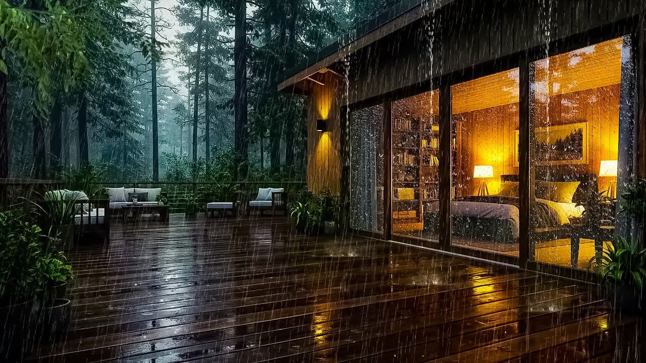🌧️ Best Night Rain in the Forest 🌲 Cozy Cabin Ambience for Deep Sleep ...