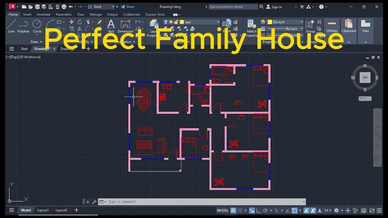 Floor Plan Design in AutoCAD | Step-by-Step Tutorial Part 2 - YouTube