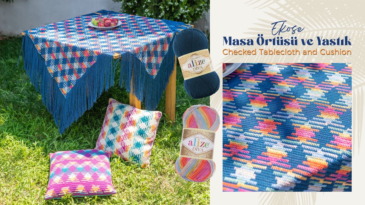 Diva Batik-Kolay Ekose Masa Örtüsü • Easy Checked Tablecloth • Легкая клетчатая скатерть