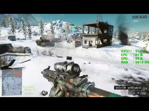 Intel UHD Graphics 630 -- Intel Core i3-8100 -- Battlefield 4 FPS Test Hammerhead