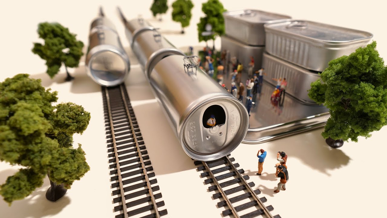 空き缶を列車に見立てる｜Making of “Canned Train” - YouTube