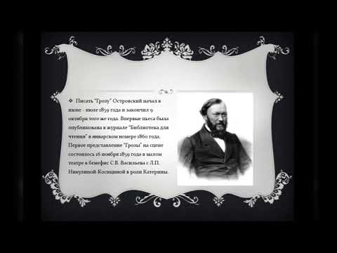 История создания драмы Островского "Гроза". Русская литература. 10 класс.