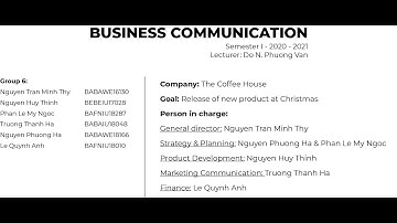 [Business Communication]  Assignment 1 - Group 6