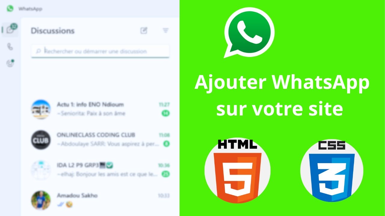 Découvrez comment connecter WhatsApp à votre site Web avec HTML et CSS ...