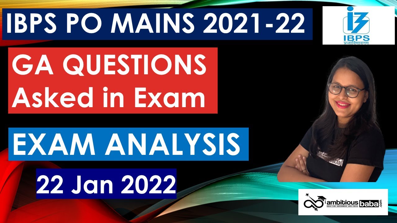 IBPS PO MAINS GA Questions asked in Exam |Exam Analysis| 22 Jan 2022 ...