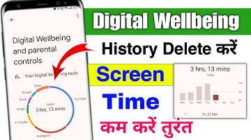 📲 Digital wellbeing parental controls history delete | Mobile me app ka screen time kaise hataye
