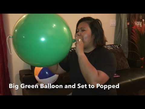 Beach Ball and Big Balloon Set to Popped