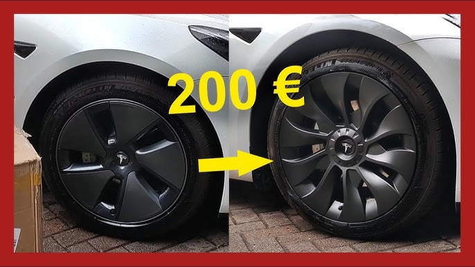 Tesla Model 3 Überturbinen Radkappen 18 Zoll - Alternative zu 3000€ Felgen  