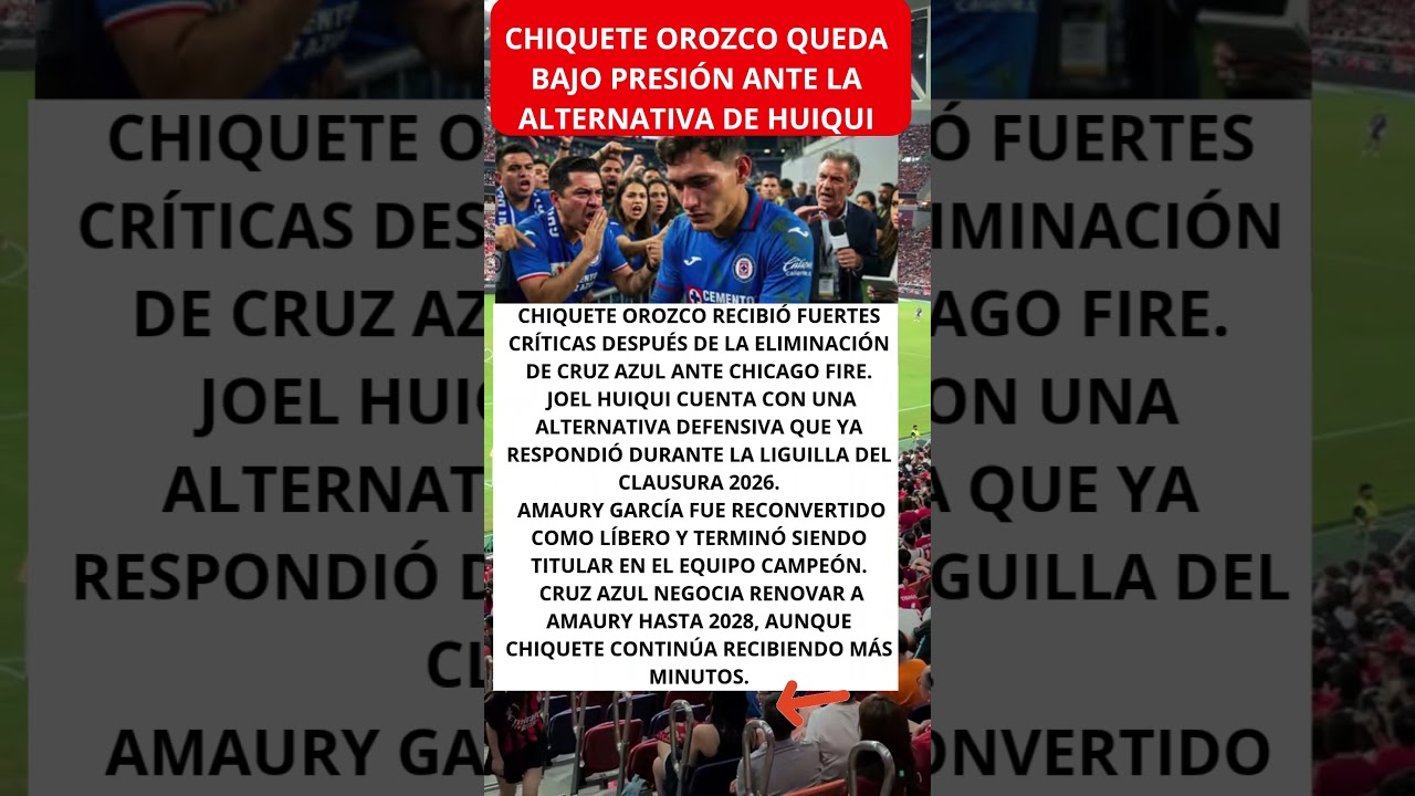 Chiquete Orozco queda bajo presión ante la alternativa de Huiqui auf YouTube ansehen Chiquete Orozco queda bajo presión ante la alternativa de Huiqui auf YouTube ansehen