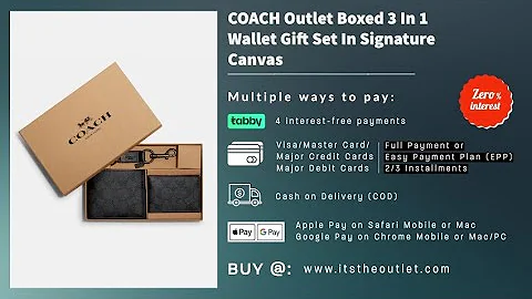 Coach Boxed 3 In 1 Wallet Gift Set In Signature Canvas Color Black Oxblood