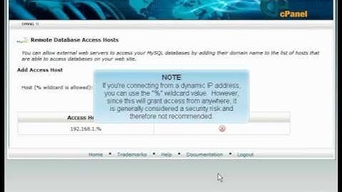 Allowing Remote MySQL Connections - via cPanel