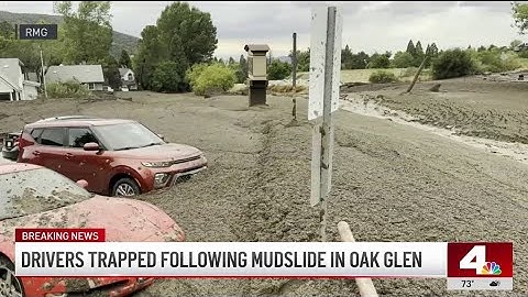 Mudslide traps cars, drivers in San Bernardino mountain community of Oak Glen