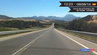 Driving from Valdelagrana to Villaluenga del Rosario (Spain) 9.08.2014 Timelapse x4