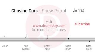 Snow Patrol - Chasing Cars Drum Score chords