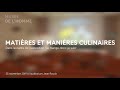 Matires et manires culinaires