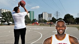 Lebron james basketball challenge!! (full court shot trickshots)