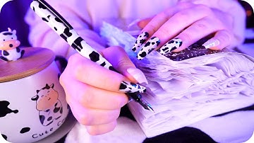 ASMR Study With Me ♡︎ Crinkly Notebook, Inaudible Whisper, Fountain Pen Writing, Rain 🖋️☔