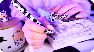 ASMR Study With Me ♡ Crinkly Notebook, Inaudible Whisper, Fountain Pen Writing, Rain ☔