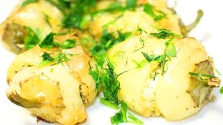 Перец фаршированный брынзой и яйцом Перец фаршированный брынзой и яйцом