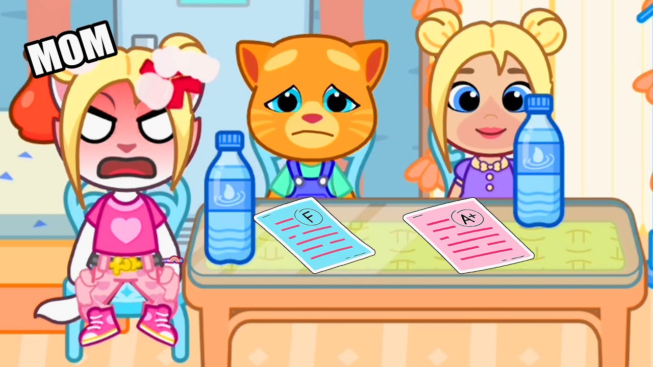 My Talking Tom Friends World - Tom's family Bad grades at school