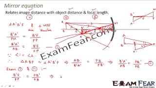 Physics Ray Optics part 7 Mirror equation concave mirror CBSE class 12