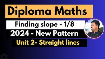 01 || Straight lines  || Finding slope  ||   39 marks || Reduced syllabus