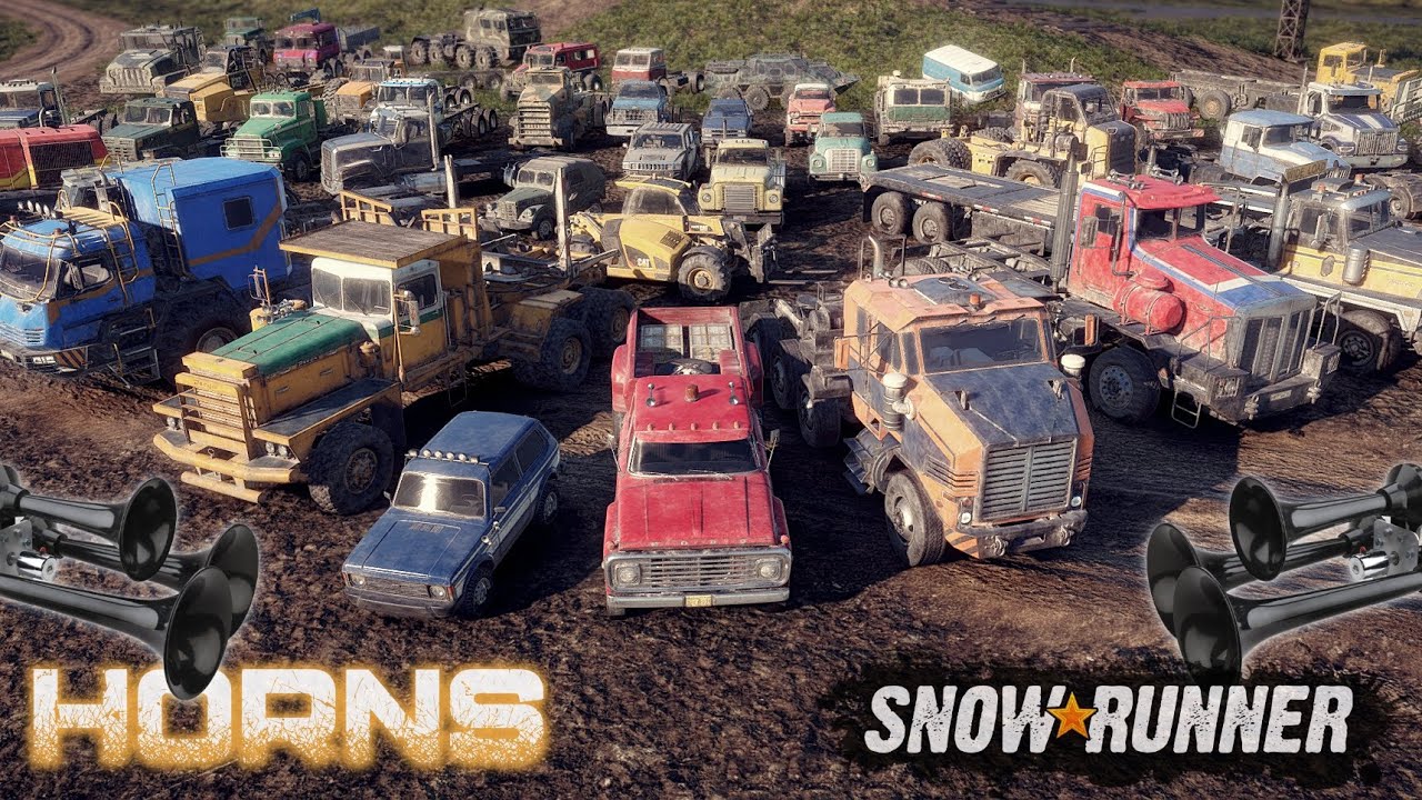 All 52 Vehicle HORNS compilation SnowRunner YouTube